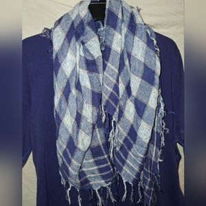 Blue Plaid Scarf